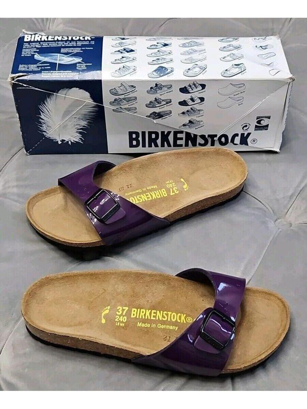 Birkenstock Madrid Purple Birko Flor Buckle Strap Slides Sandal Women Shoe 37 7